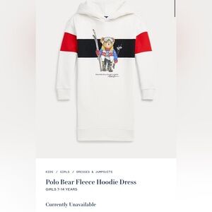 Polo Ralph LaurenBig Girls Polo Bear Fleece Hoodie Dress